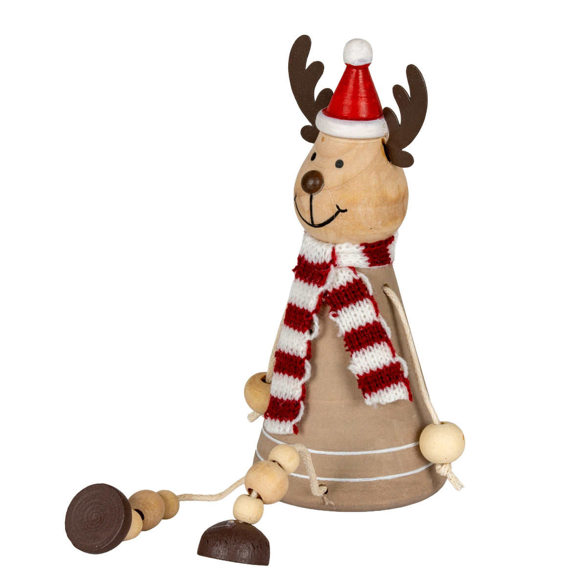Wooden Jolly Sitting Reindeer Decoration by Hill Interiors - image 2