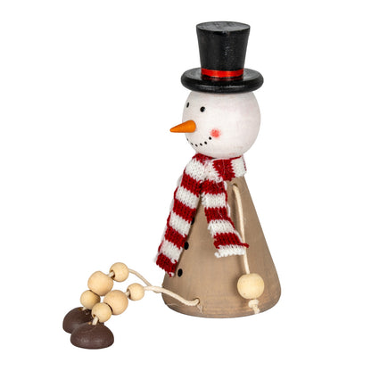 Wooden Jolly Sitting Snowman Decoration by Hill Interiors - image 2