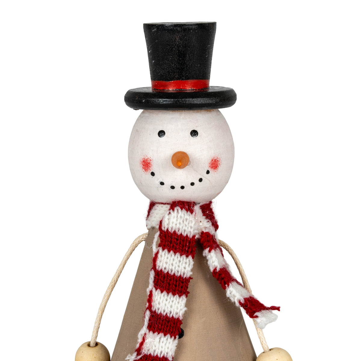 Wooden Jolly Sitting Snowman Decoration by Hill Interiors - image 3