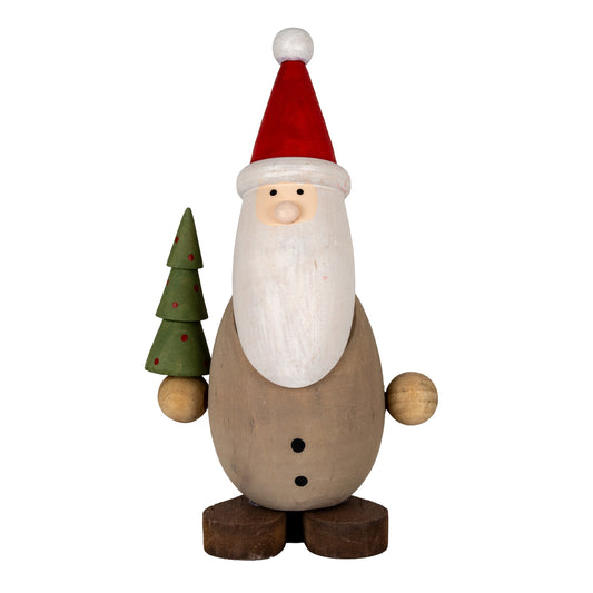 Wooden Santa with Tree by Hill Interiors