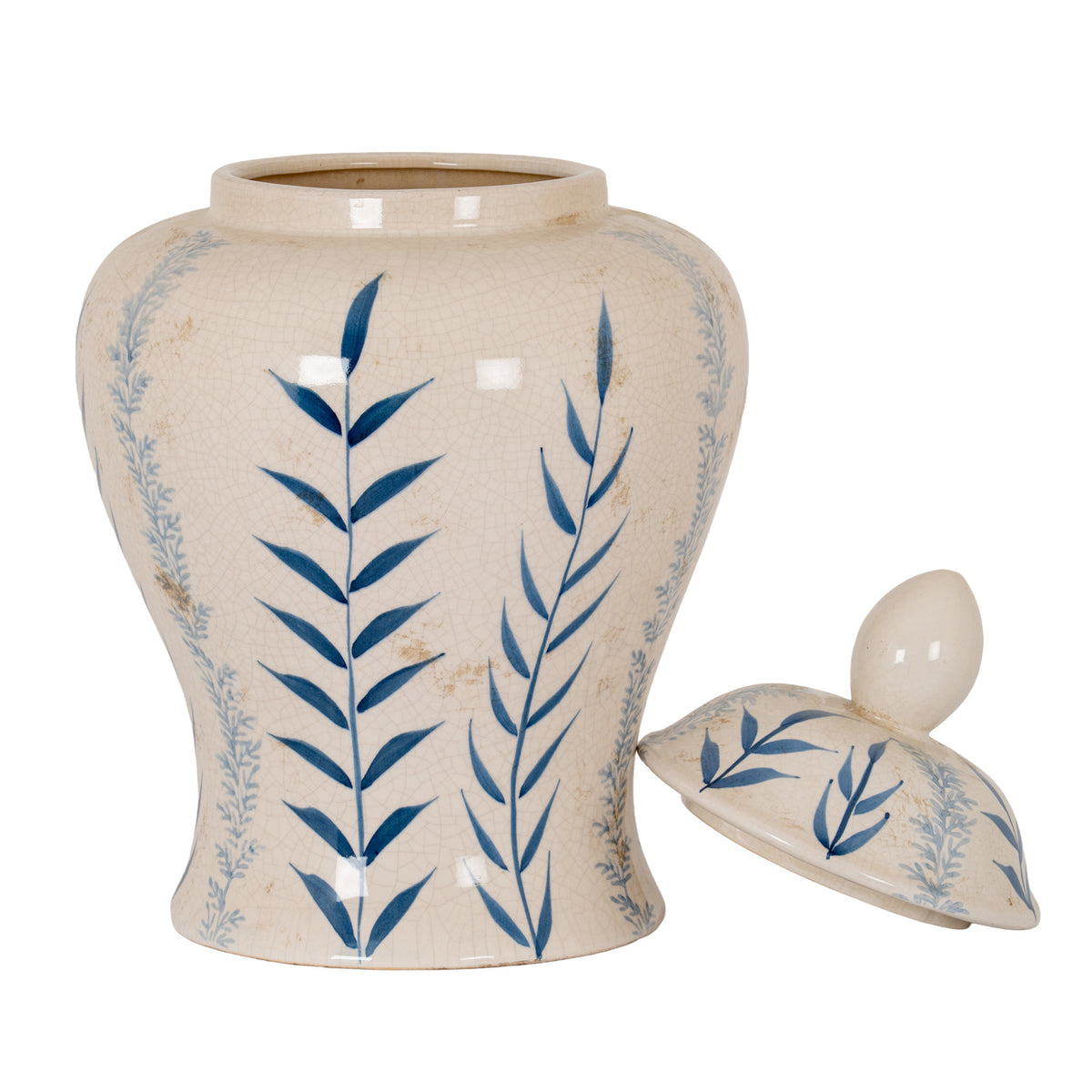 Blue Flora Ceramic Ginger Jar by Hill Interiors - image 3