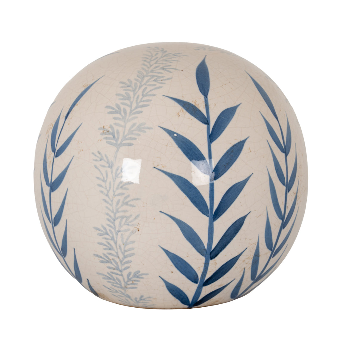 Small Blue Flora Decorative Ball by Hill Interiors