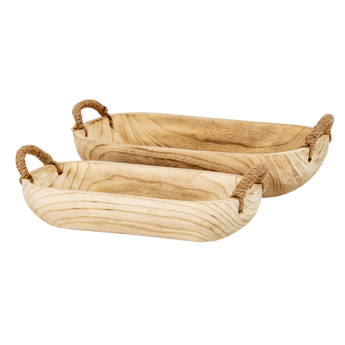 Set Of 2 Artisan Deep Rectangular Trays With Rope Handles by Hill Interiors - image 3
