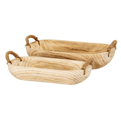 Set Of 2 Artisan Deep Rectangular Trays With Rope Handles by Hill Interiors - image 3