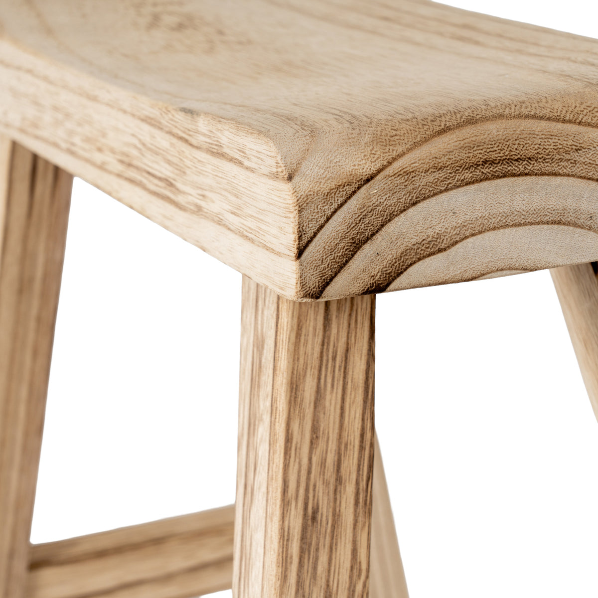 Large Wooden Artisan Stool by Hill Interiors - image 3