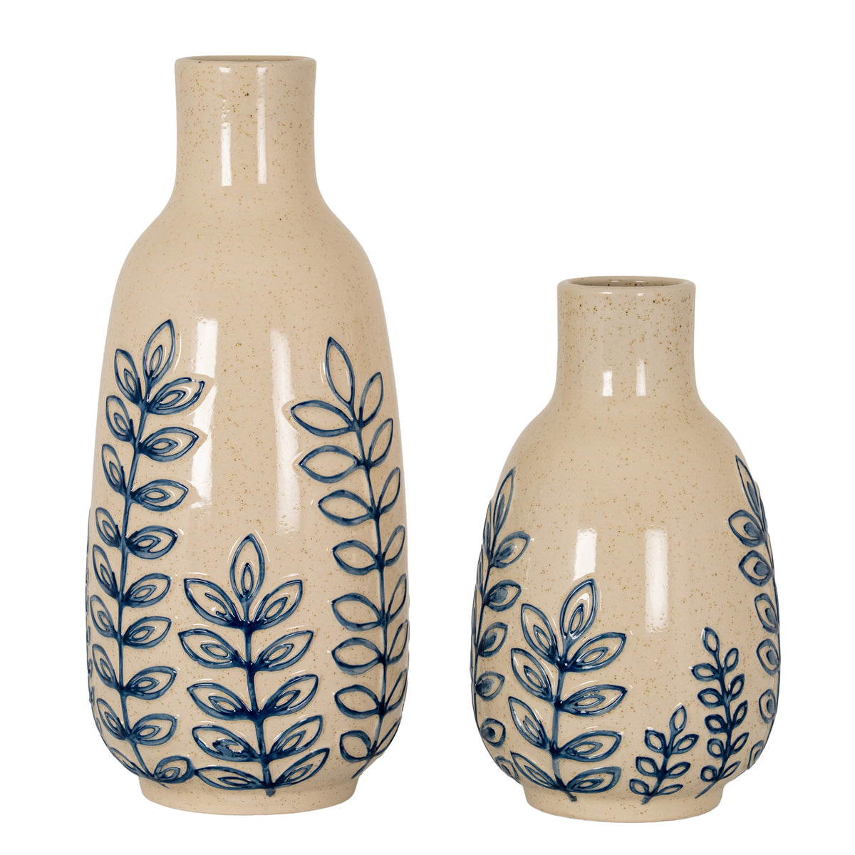 Blue Leaf Large Ceramic Bottle Vase by Hill Interiors - image 2