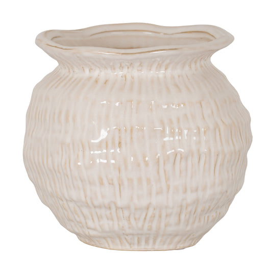 Wavy Rim Small Round Vase by Hill Interiors