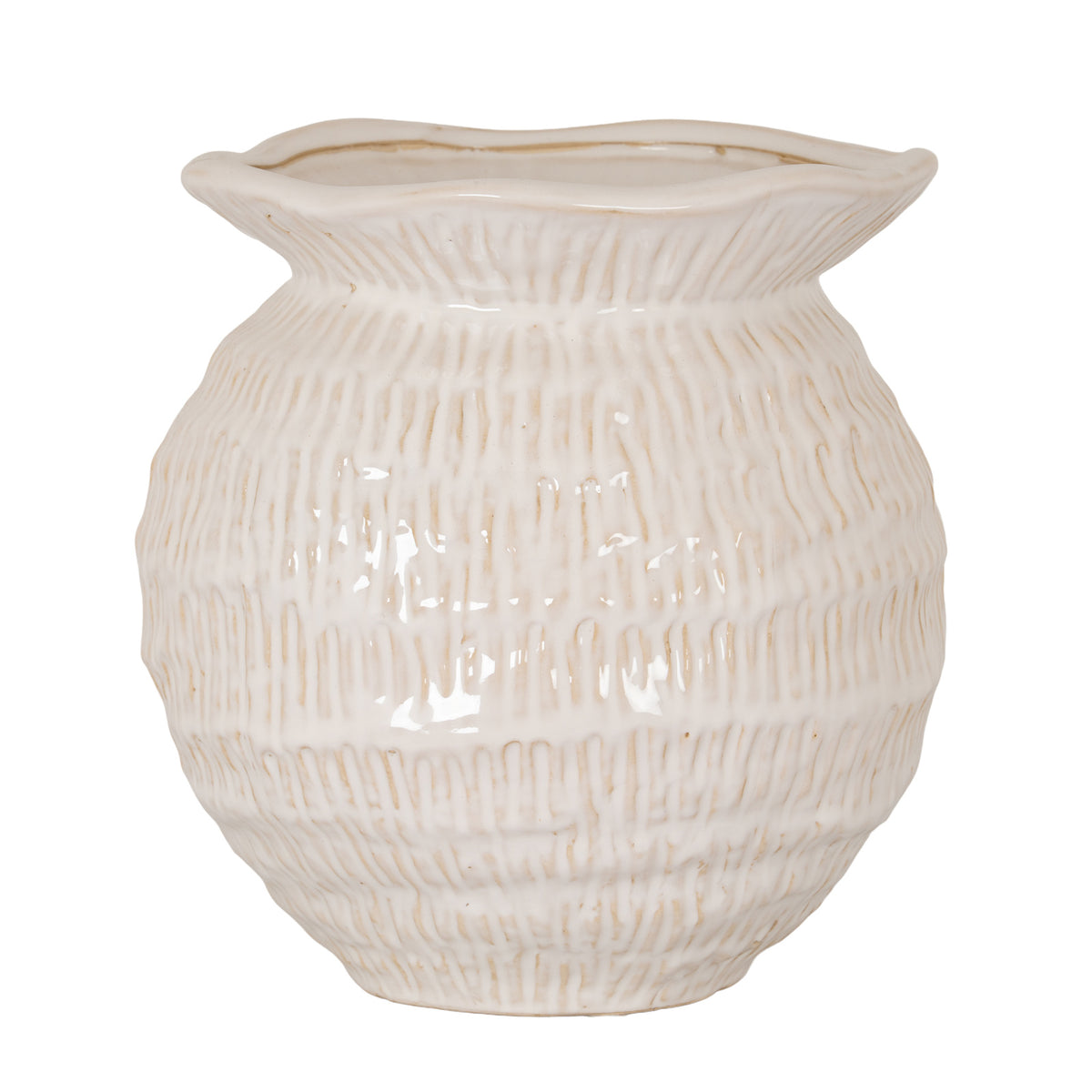 Wavy Rim Medium Round Vase by SEDERVA