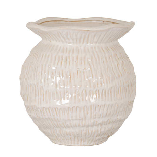 Wavy Rim Medium Round Vase by Hill Interiors