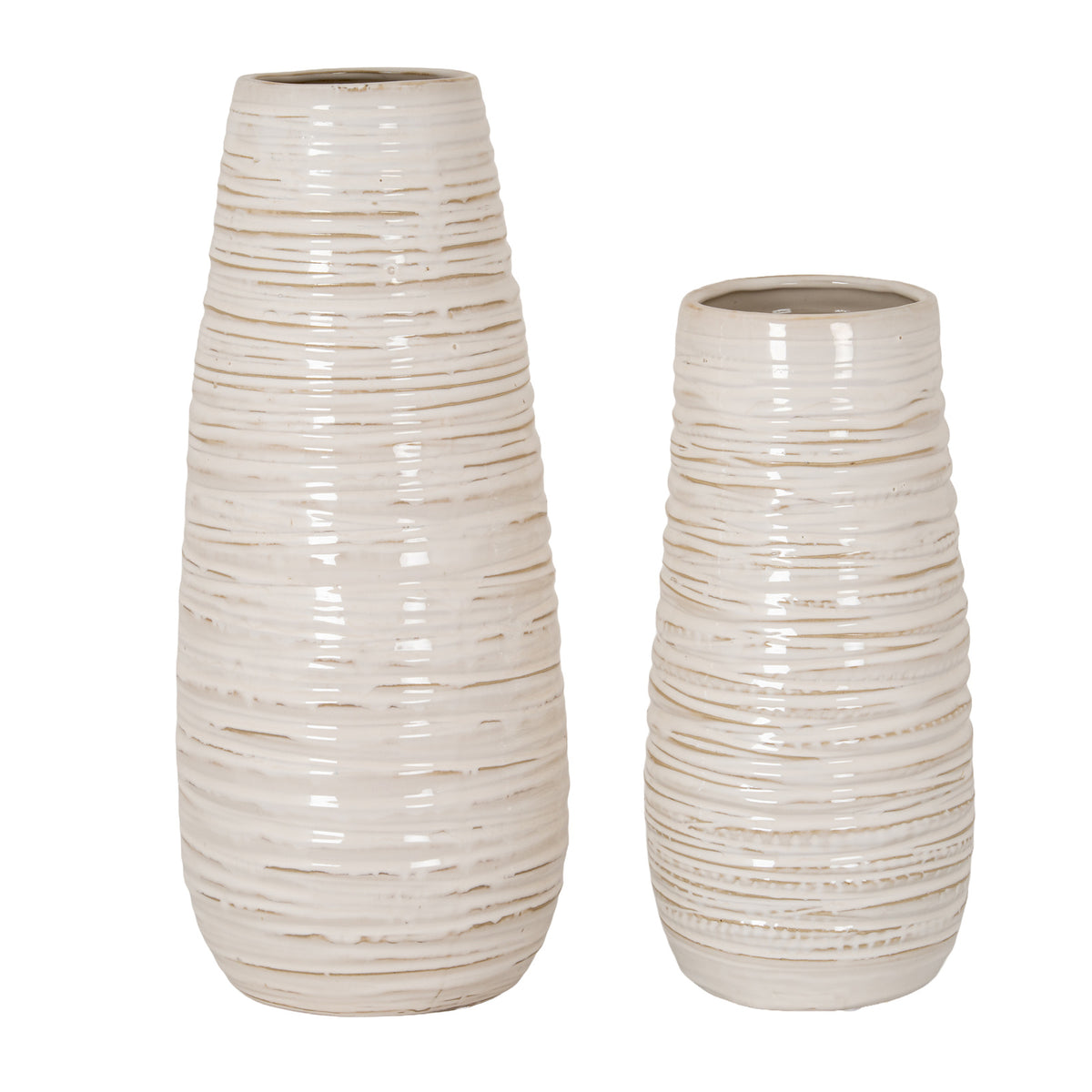 Medium Ribbed Ceramic Column Vase by SEDERVA - image 2