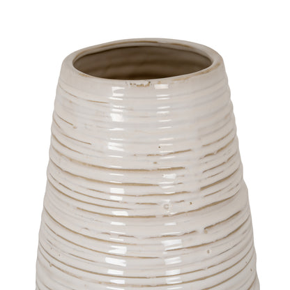 Medium Ribbed Ceramic Column Vase by SEDERVA - image 3