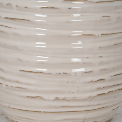Medium Ribbed Ceramic Column Vase by SEDERVA - image 4
