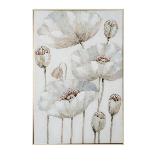 Poppy Stems Handpainted Canvas in Frame by Hill Interiors