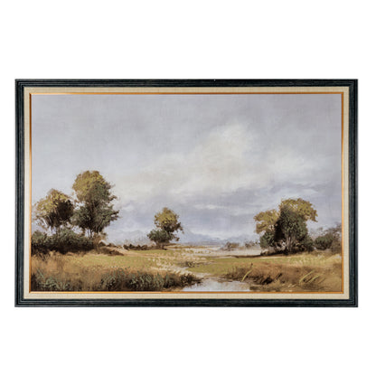 Spring Landscape Hand Painted Canvas in Classic Frame by Hill Interiors