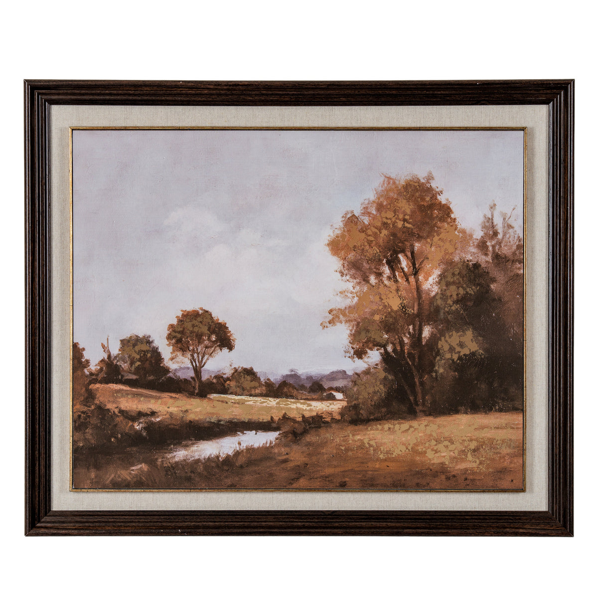 Autumn Landscape Hand Painted Canvas in Classic Frame by Hill Interiors