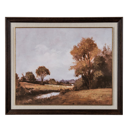 Autumn Landscape Hand Painted Canvas in Classic Frame by Hill Interiors
