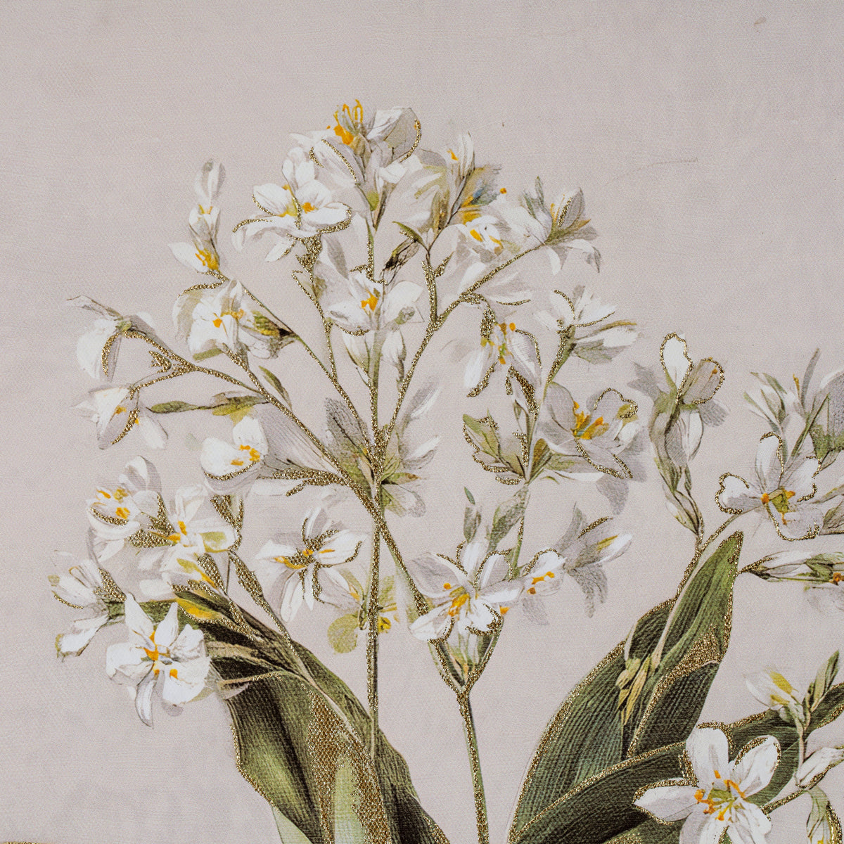 Flora & Fauna Collection White Wildflower on Linen in Frame by Hill Interiors - image 2