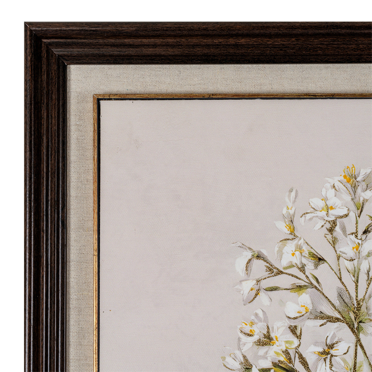 Flora & Fauna Collection White Wildflower on Linen in Frame by Hill Interiors - image 3