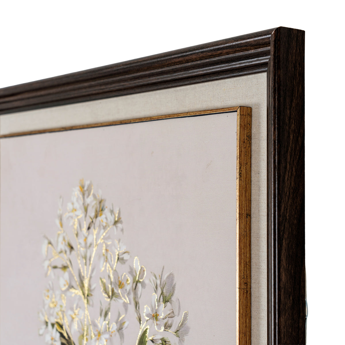 Flora & Fauna Collection White Wildflower on Linen in Frame by Hill Interiors - image 4