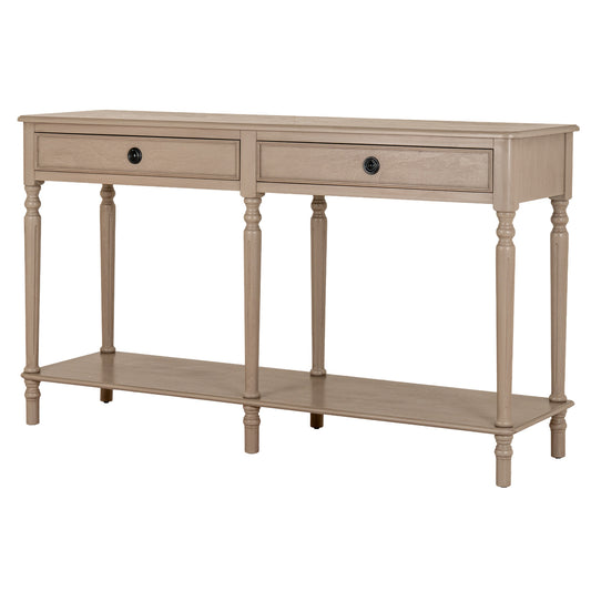 The Rowan Collection 2 Drawer Large Console With Shelf by Hill Interiors