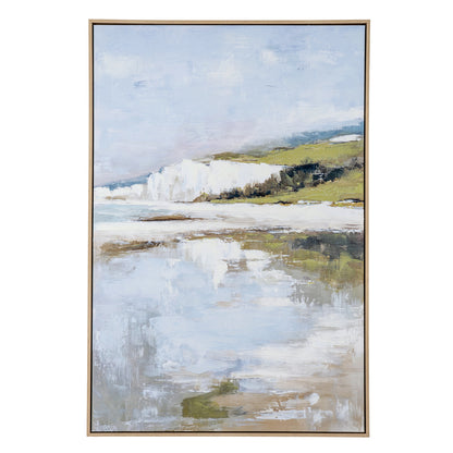 Cliffside View Hand Painted Canvas in Frame by Hill Interiors