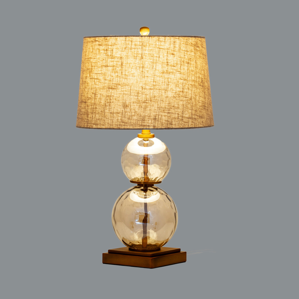 Savoy Glass And Gold Finished Table Lamp With Linen Shade by Hill Interiors - image 2