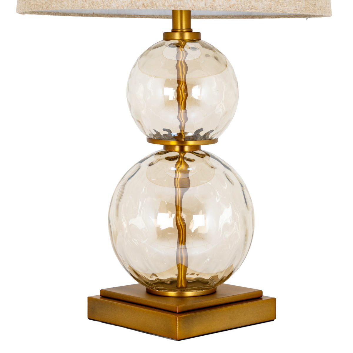 Savoy Glass And Gold Finished Table Lamp With Linen Shade by Hill Interiors - image 3