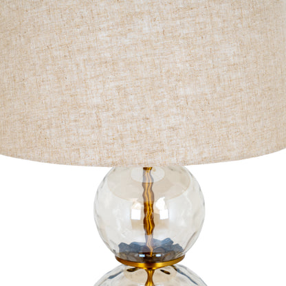 Savoy Glass And Gold Finished Table Lamp With Linen Shade by Hill Interiors - image 5