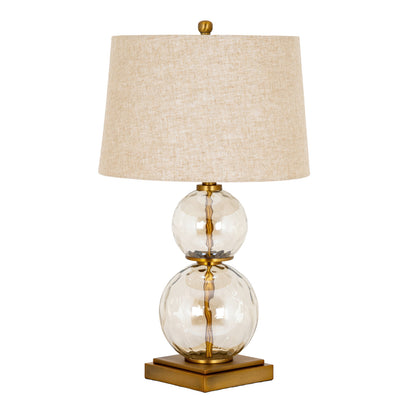 Savoy Glass And Gold Finished Table Lamp With Linen Shade by Hill Interiors