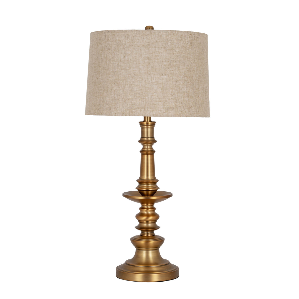 Gatsby Brushed Gold Finished Table Lamp With Linen Shade by Hill Interiors