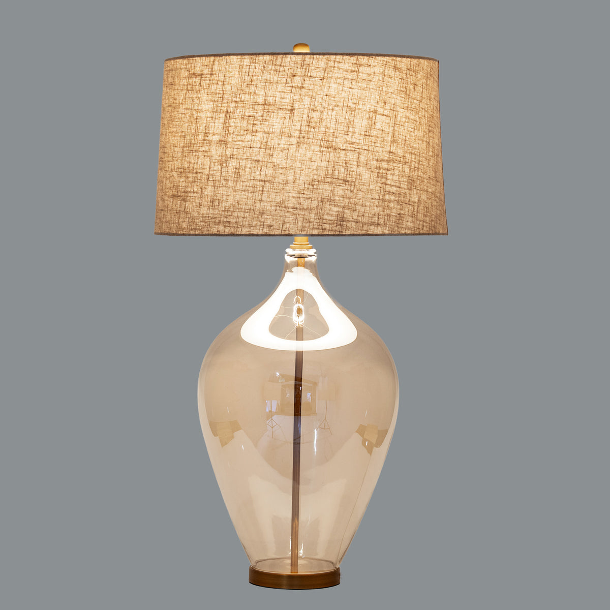 Opaline Glass Table Lamp With Linen Shade by Hill Interiors - image 2