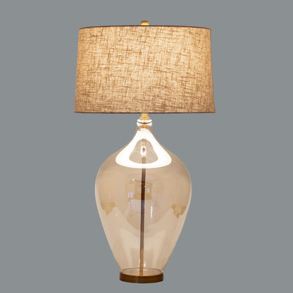 Opaline Glass Table Lamp With Linen Shade by Hill Interiors - image 2