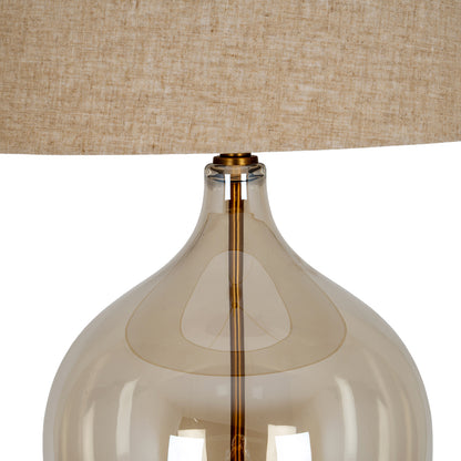 Opaline Glass Table Lamp With Linen Shade by Hill Interiors - image 3