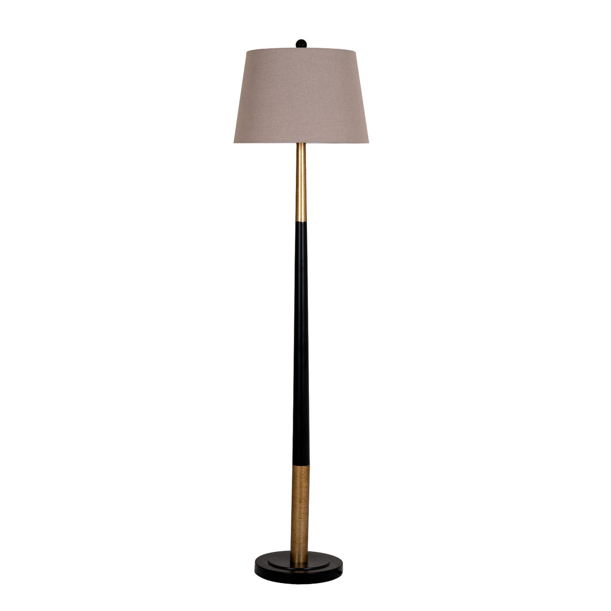 Everly Floor Lamp With Grey Linen Shade by Hill Interiors