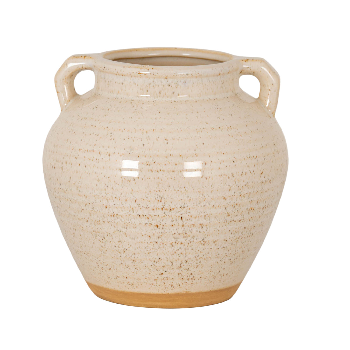 Speckled Ceramic Wide Amphora Pot by Hill Interiors
