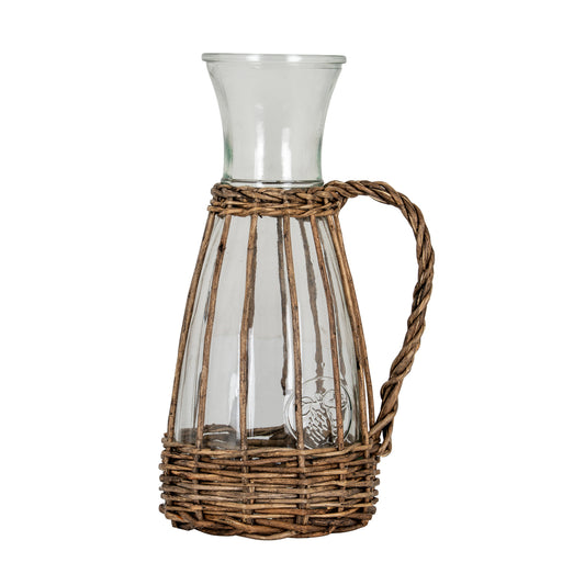 Briar Collection Glass And Wicker Carafe With Handle by Hill Interiors