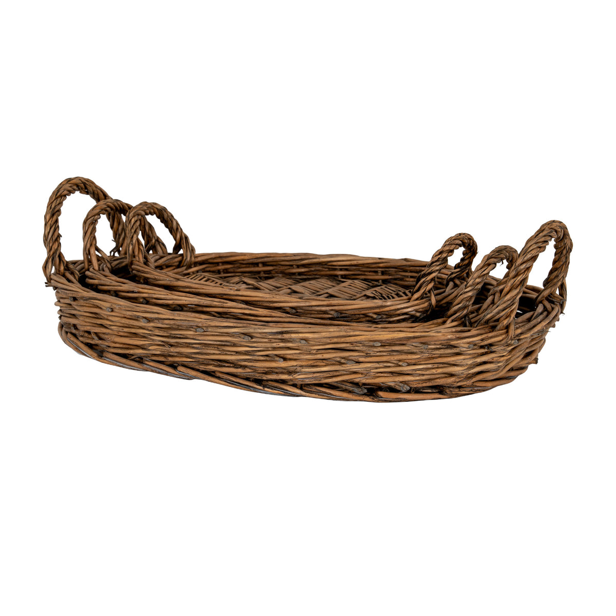 Briar Collection Set Of Three Oval Wicker Trays by Hill Interiors - image 3