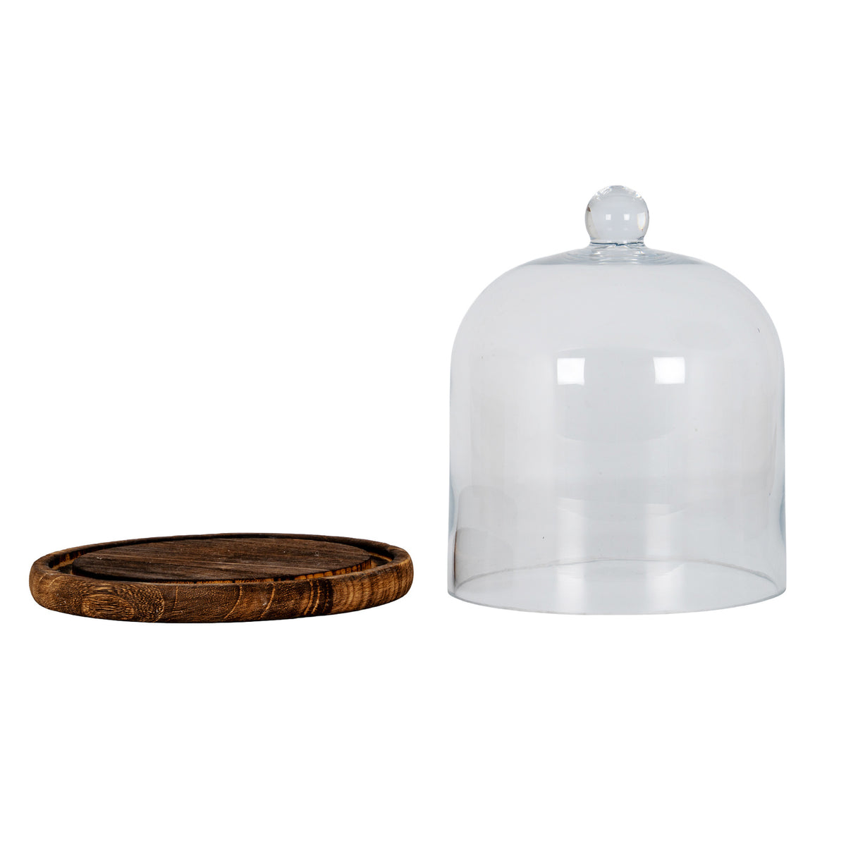 Medium Classic Glass Cloche With Wooden Tray by Hill Interiors - image 2