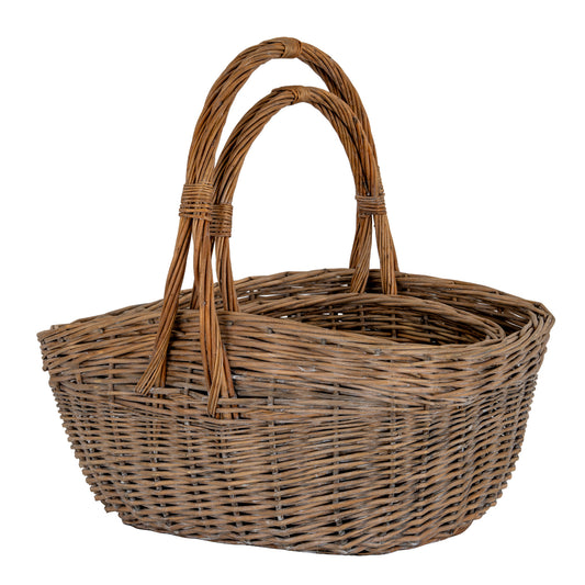 Briar Collection Set Of Two Wicker Trug Baskets by Hill Interiors