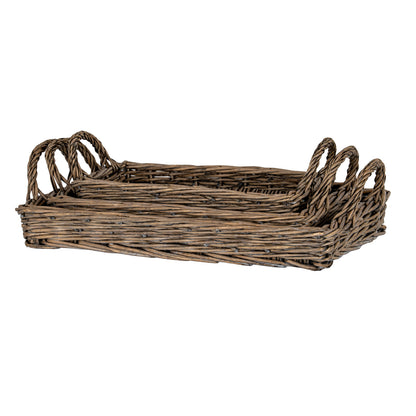 Briar Collection Set Of Three Rectangular Wicker Trays by Hill Interiors - image 2