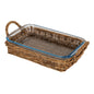 Briar Collection Glass Serving Dish With Wicker Tray by Hill Interiors