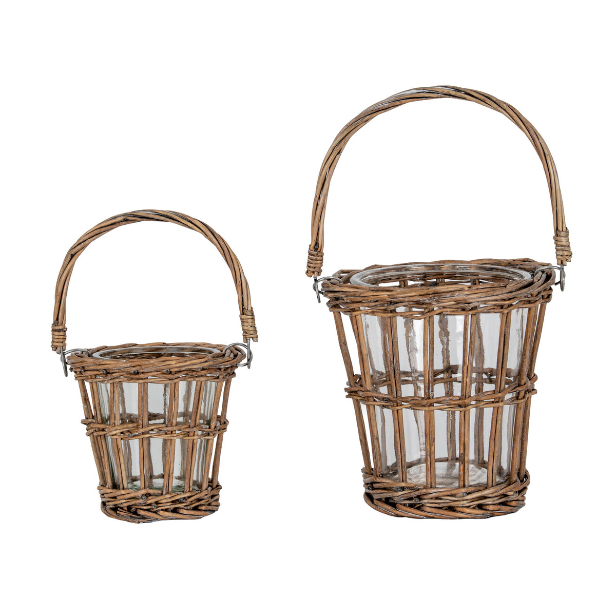 Briar Collection Wicker Basket Lantern With Handle by Hill Interiors - image 2