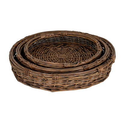 Briar Collection Set Of Three Round Wicker Trays by Hill Interiors - image 3