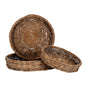 Briar Collection Set Of Three Round Wicker Trays by Hill Interiors