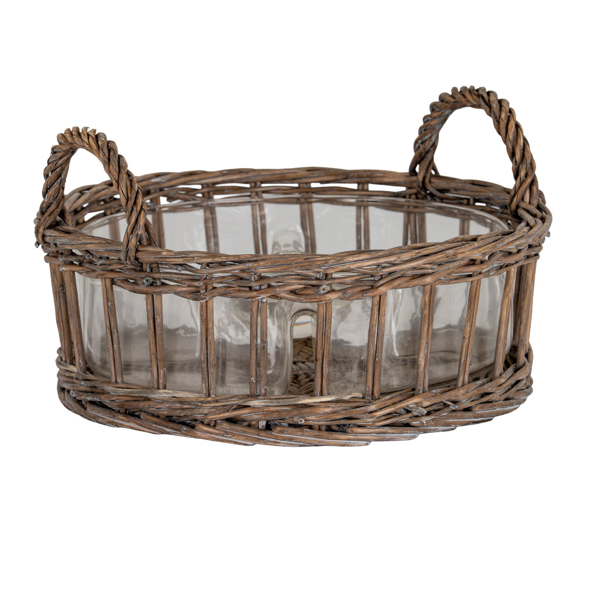Briar Collection Glass Nibbles Bowl With Wicker Tray by Hill Interiors - image 3
