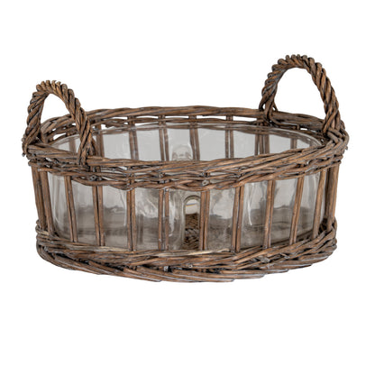 Briar Collection Glass Nibbles Bowl With Wicker Tray by Hill Interiors - image 3