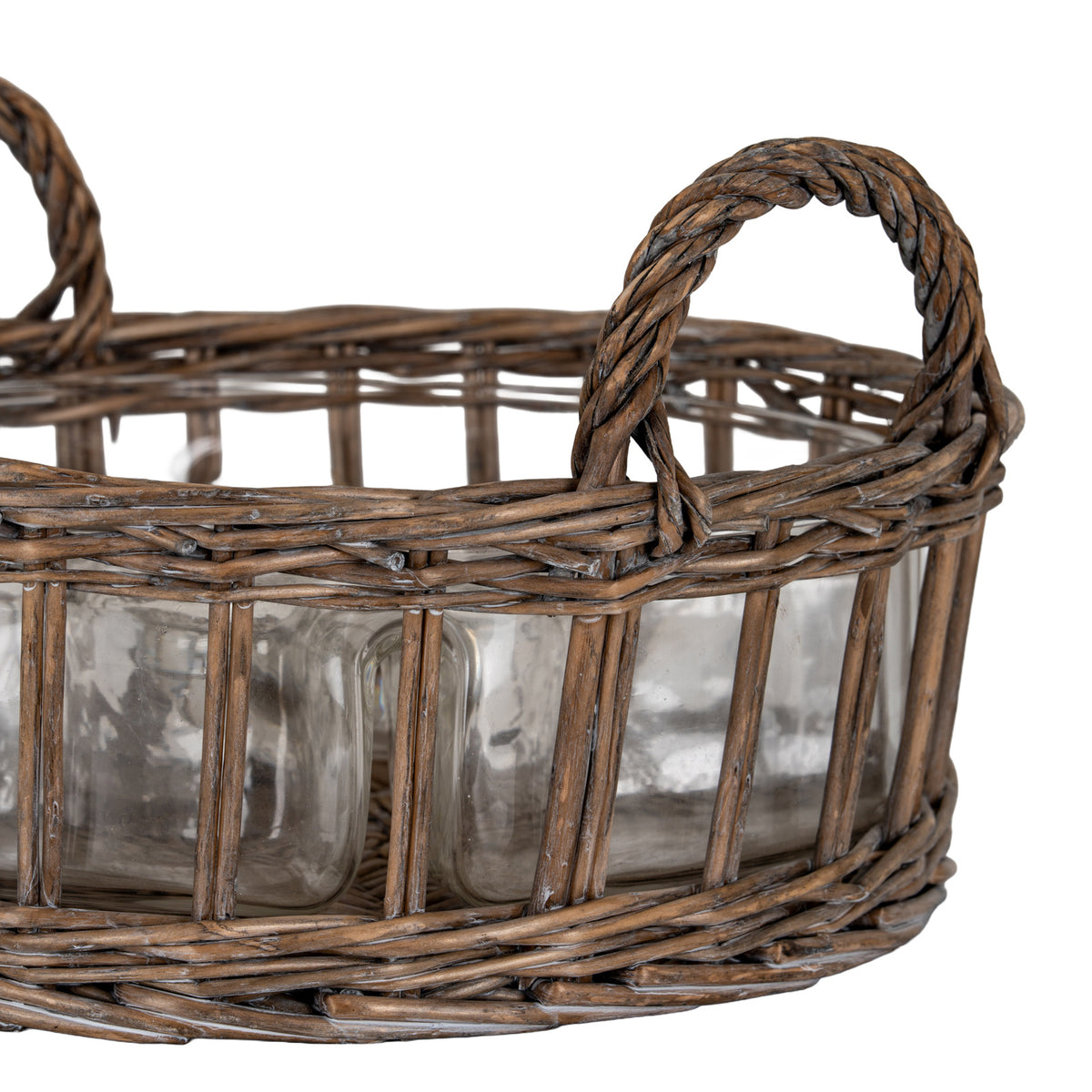 Briar Collection Glass Nibbles Bowl With Wicker Tray by Hill Interiors - image 4
