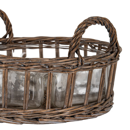 Briar Collection Glass Nibbles Bowl With Wicker Tray by Hill Interiors - image 4