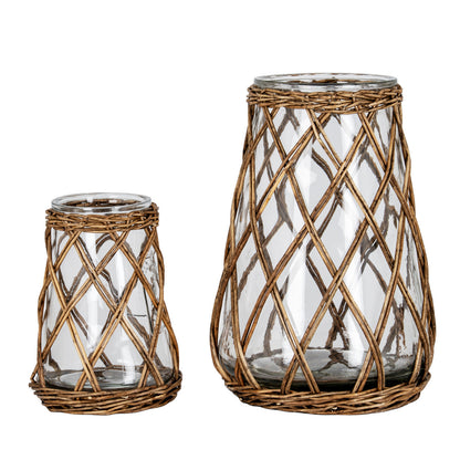 Briar Collection Large Wicker Pillar Lantern by Hill Interiors - image 2