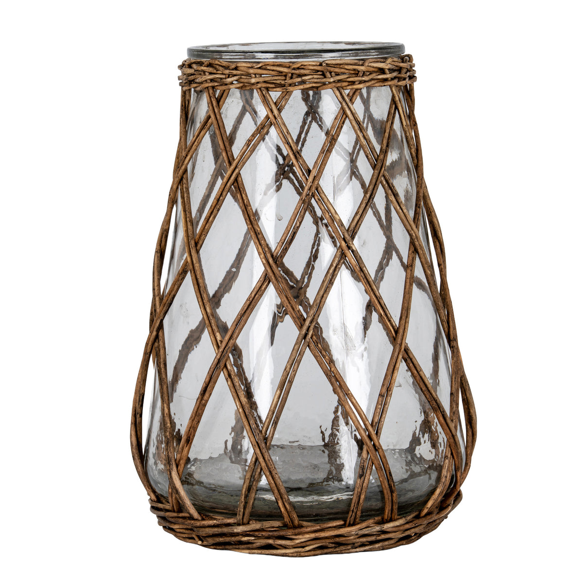 Briar Collection Large Wicker Pillar Lantern by Hill Interiors